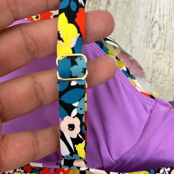 Anne Cole Womens 32C/34B floral tankini top, beach summer new - Picture 6 of 10